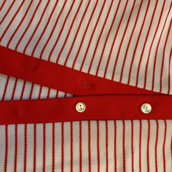 60s | 70s Red Striped Mod Sleeveless Button-Up Top - Picture 6 of 8